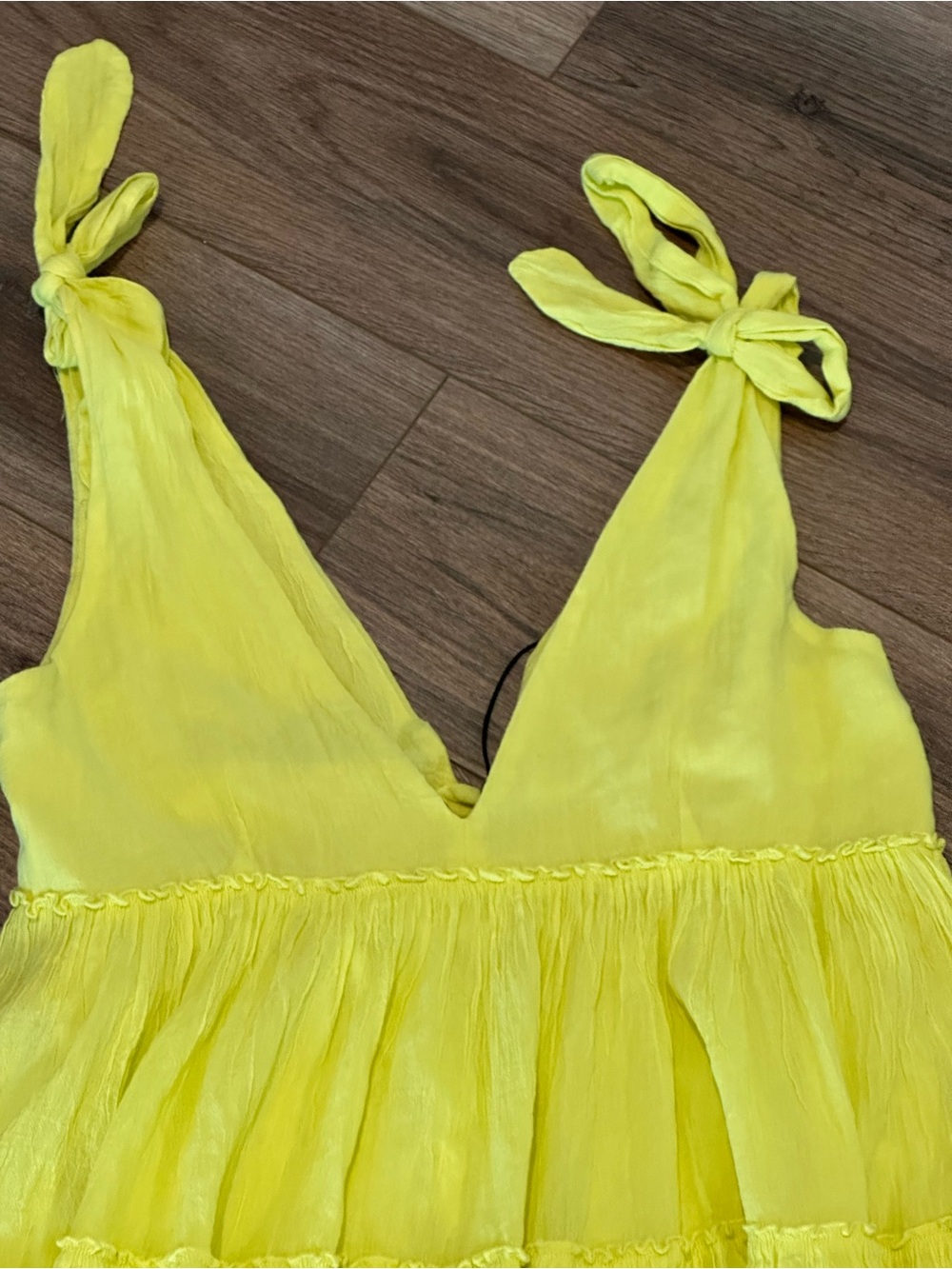 NWT! Anthropologie Devotion Semele Mini Yellow Tiered Dress Size Medium - Picture 7 of 13